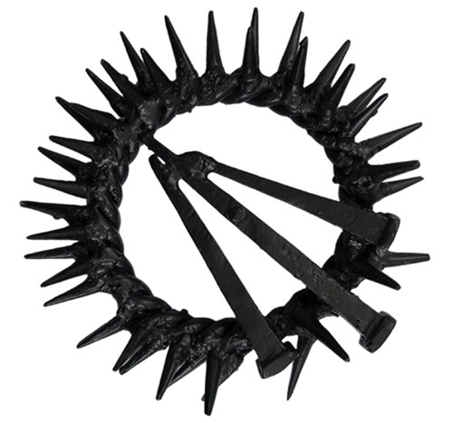 6 Inch Jesus Crown with Nails Hand Forged Iron - Matte Black